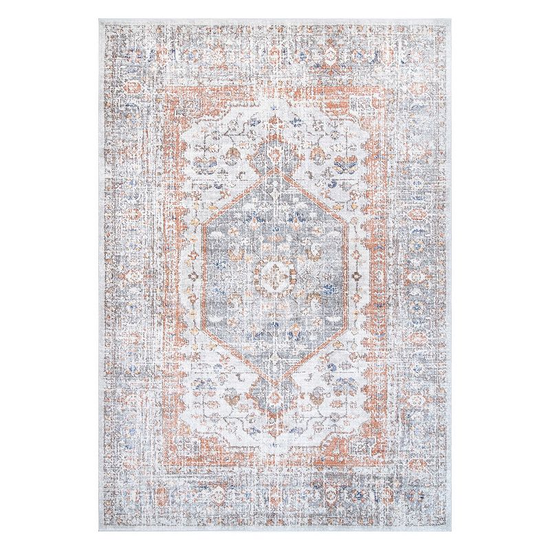 nuLOOM Vintage Jacquie Floral Rug, Silver, 10X14 Ft