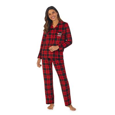 Women s Jammies For Your Families Cool Bear Plaid Pajama Set by Cuddl Duds