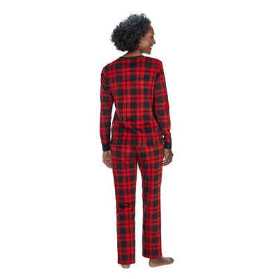 Women s Jammies For Your Families Cool Bear Grandma Plaid Pajama Set by Cuddl Duds