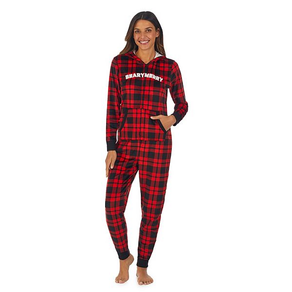 Women s Jammies For Your Families Cool Bear One Piece Pajama by Cuddl Duds