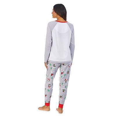 Women s Jammies For Your Families Penguin Friends Snow Queen Raglan Pajama Set by Cuddl