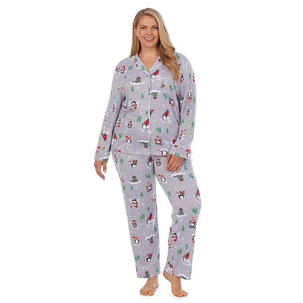 Plus Size Jammies For Your Families Penguin Friends Notch Pajama Set by Cuddl Duds