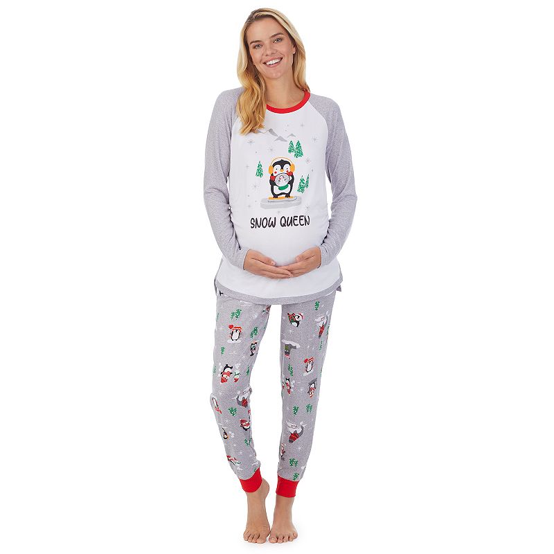 Maternity Jammies For Your Families Penguin & Friends Notch Pajama Set by C