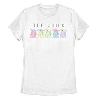 Juniors' Star Wars The Mandalorian Trip Child Rainbow Tee