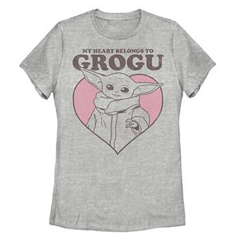 Juniors' Star Wars: The Mandalorian Valentine's Day Belong To Grogu Tee