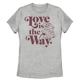 Juniors Star Wars: The Mandalorian The Child Love Way Valentines Day Tee