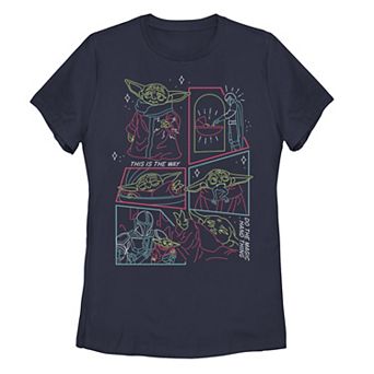 Juniors Star Wars: The Mandalorian & The Child Line Art Tee
