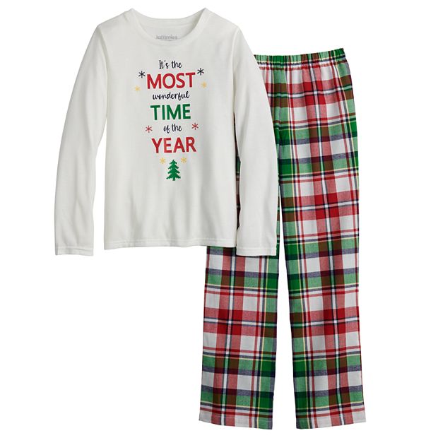 Women's Jammies For Your Families Plaid Flannel Sleep Top & Bottoms Pajama  Set