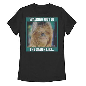 Juniors' Star Wars Chewbacca Walking Out Of The Salon Like Tee