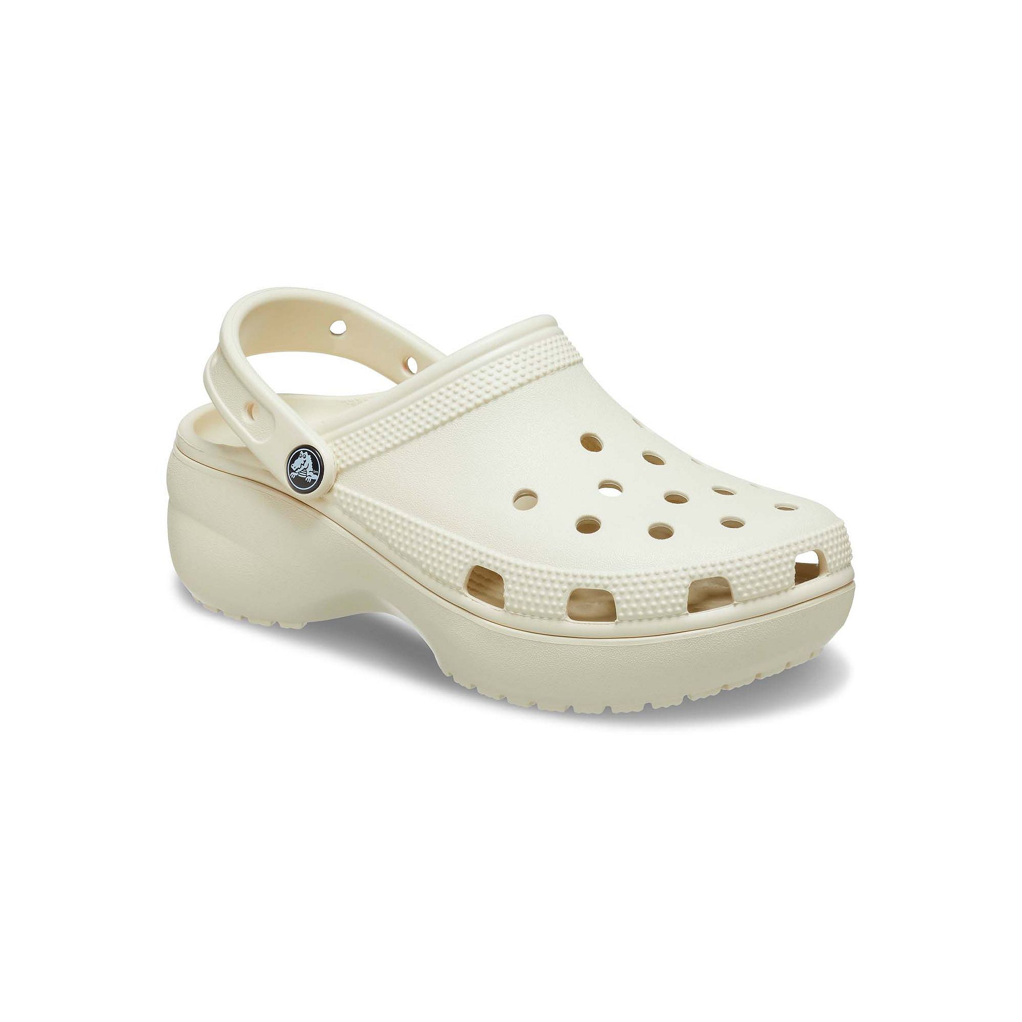 Crocs Classic Womens Platform Clogs, Size: 4, Ivory