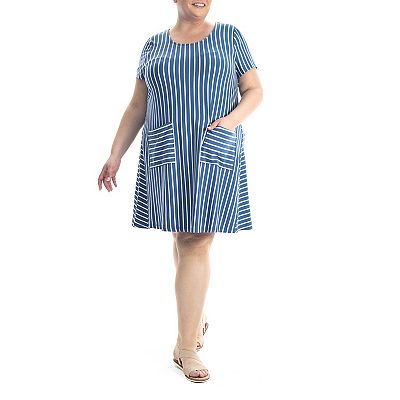 white christmas dresses Richie House Women's Casual Striped T-Shirt Dress Cotton Knee-Length S –  Richie House USA