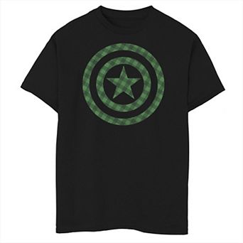 Boys 8-20 Marvel St. Patrick's Day Captain America Plaid Logo Graphic Tee