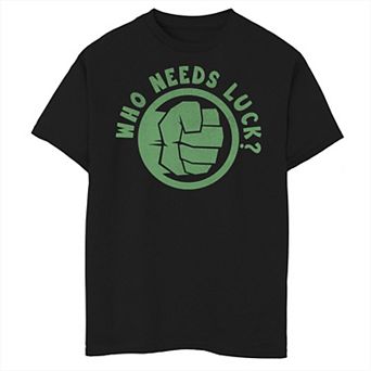 Boys 8-20 Marvel St. Patrick's Day Hulk Who Needs Luck Graphic Tee