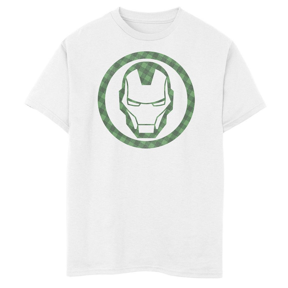 Boys 8-20 Marvel St. Patrick's Day Iron Man Plaid Logo Graphic Tee