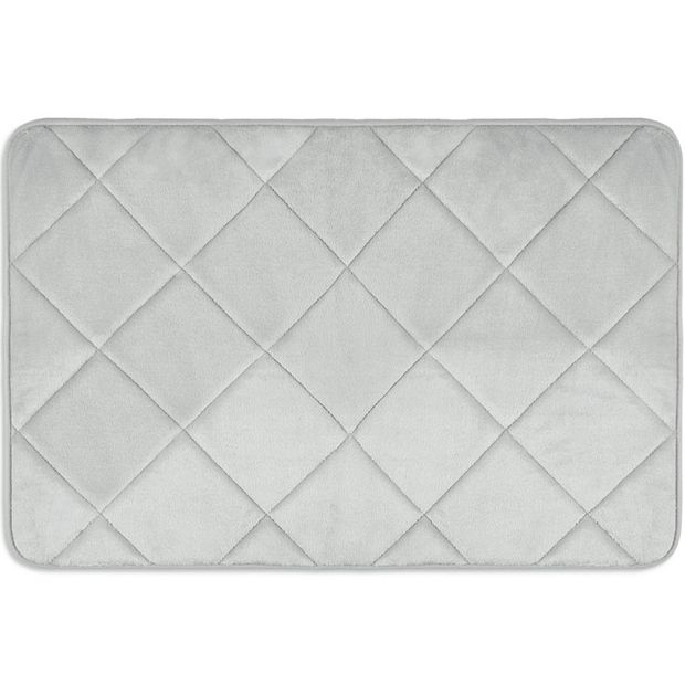 Home Dynamix 36-in x 24-in Light Gray Polyester Bath Mat in the