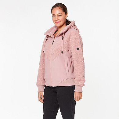 Women's Koolaburra by UGG Hood Cropped Sherpa Bomber Jacket