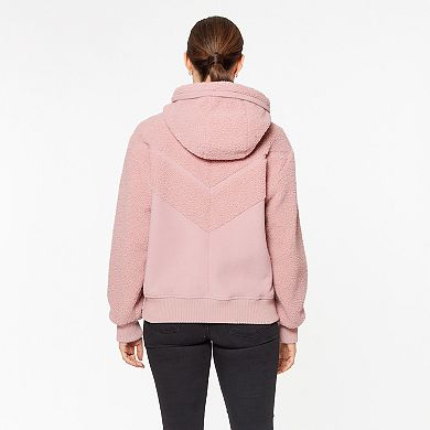 Women's Koolaburra by UGG Hood Cropped Sherpa Bomber Jacket