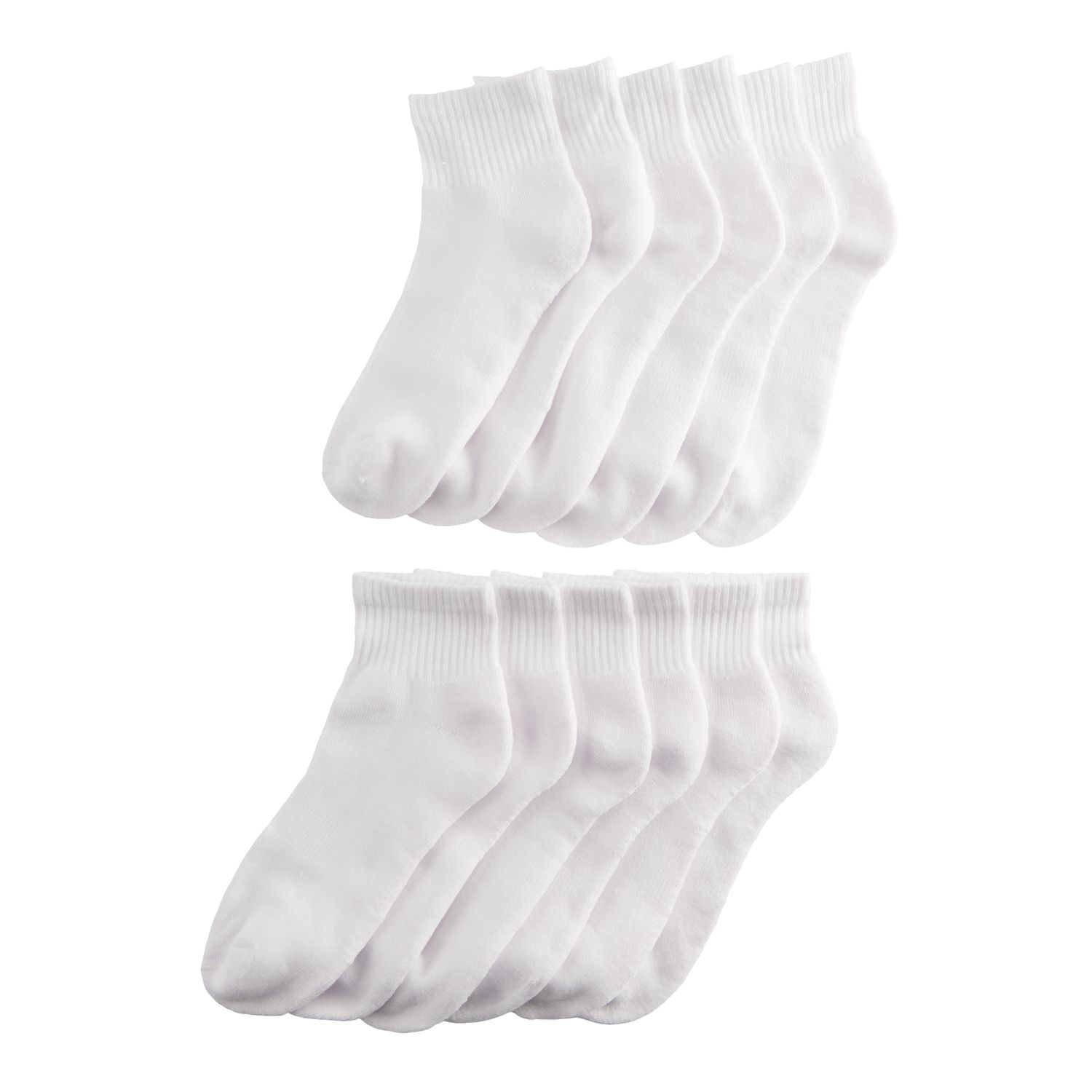 Men S GOLDTOE 12 Pack Active Quarter Socks   4968827 White