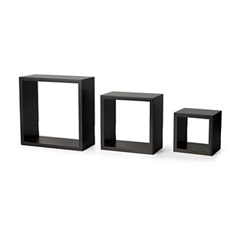 Melannco Floating Cube Wall Shelf 3 pc Set