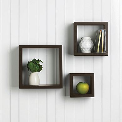 Melannco Floating Cube Wall Shelf 3-piece Set