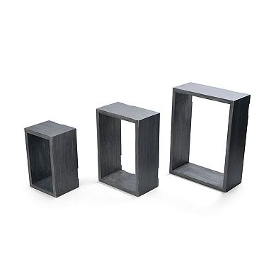 Melannco Rectangular Cube Wall Shelf 3-piece Set