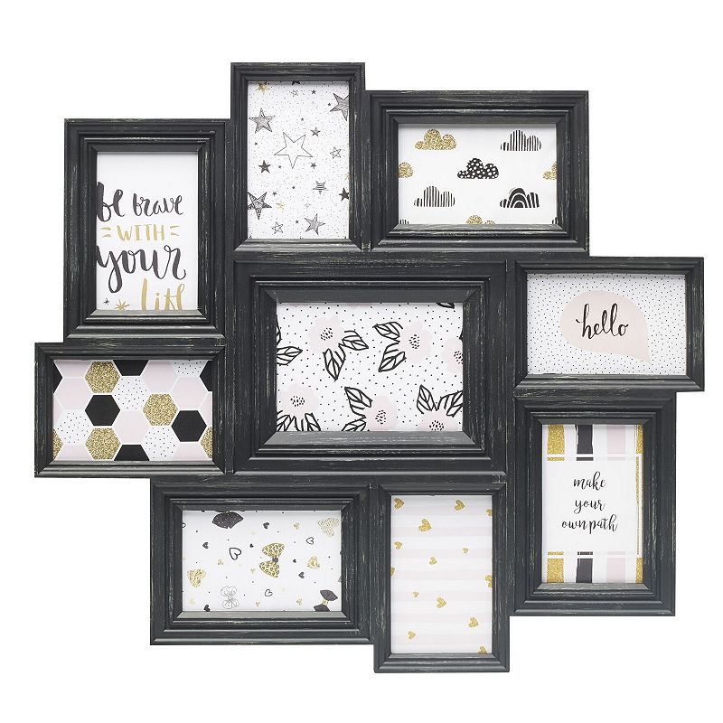 Melannco 9-Opening Distressed Black Wall Collage Frame