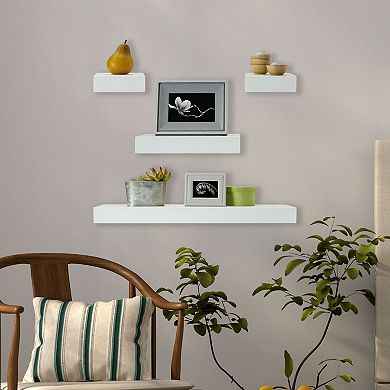 Melannco Chunky Floating Wall Shelf 4-piece Set