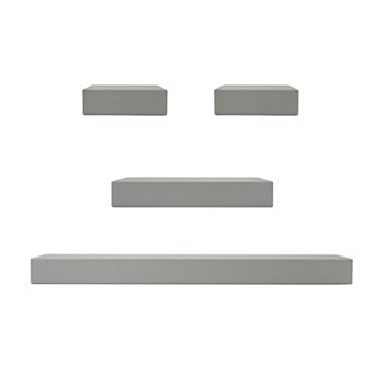 Melannco Gray Chunky Floating Wall Shelf 4 pc Set