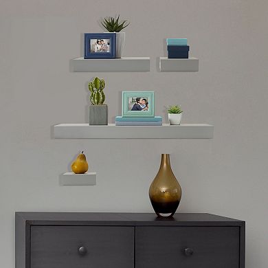 Melannco Gray Chunky Floating Wall Shelf 4-piece Set