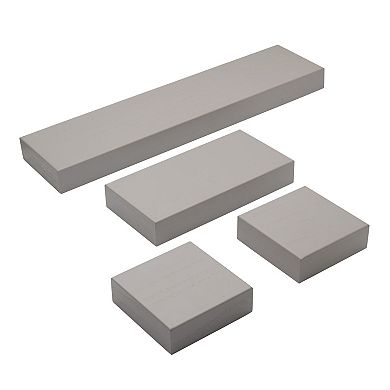 Melannco Gray Chunky Floating Wall Shelf 4-piece Set