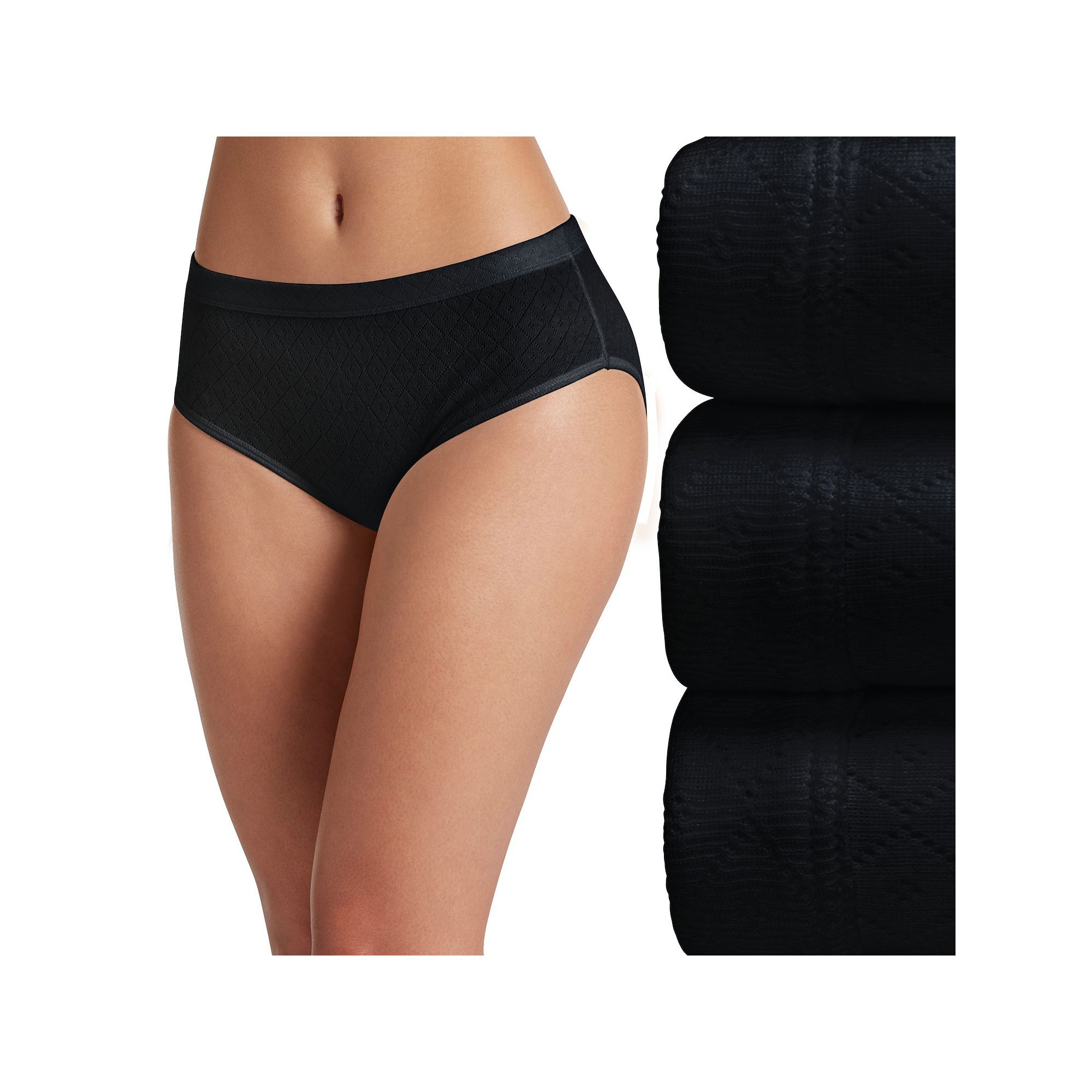 Womens Jockey® 3-pk. Elance Breathe Hipster Panty Set 1540, Size: 6, Blac