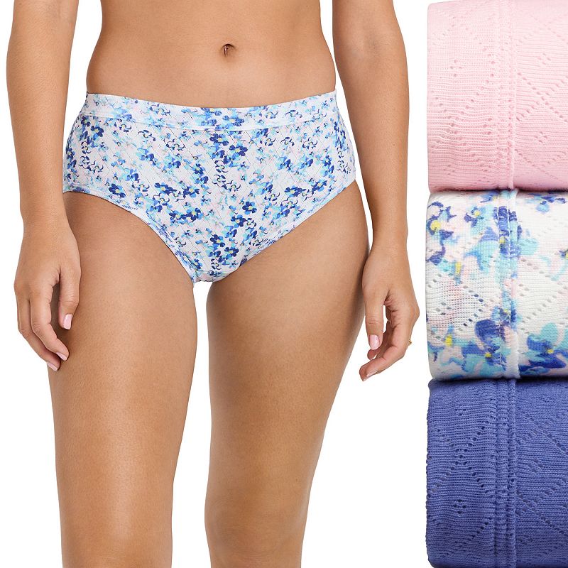Women's Jockey® 3-pk. Elance Breathe Hipster Panty Set 1540, Size: 7, Harmonious Floral