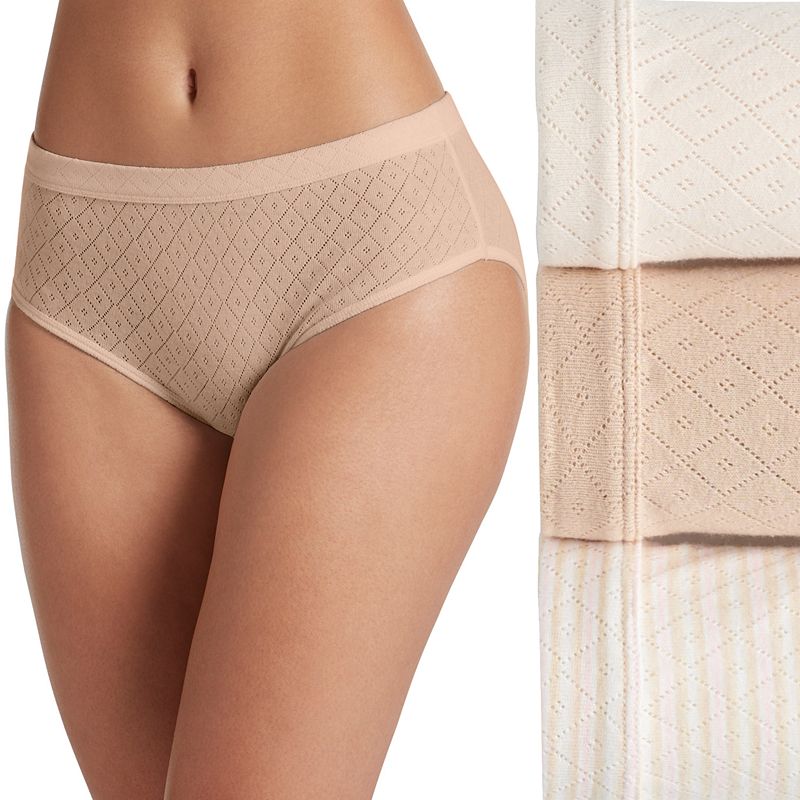 Women's Jockey® 3-pk. Elance Breathe Hipster Panty Set 1540, Size: 9, Sheer Nude Asst