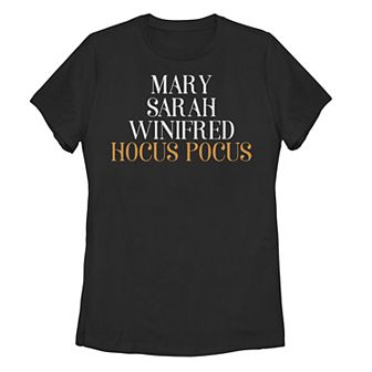 Disney's Hocus Pocus Mary Sarah Winifred Juniors' Hocus Pocus Tee