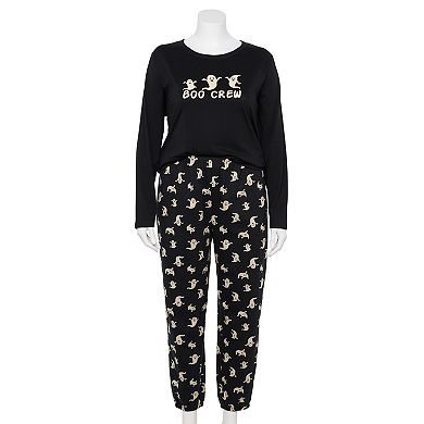 Plus Size Jammies For Your Families® Boo Crew Knit Pajama Set