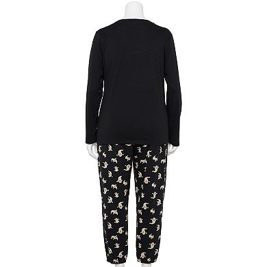 Plus Size Jammies For Your Families® Boo Crew Knit Pajama Set