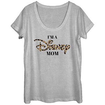 Juniors' Disney I'm A Disney Mom Cheetah Text Tee