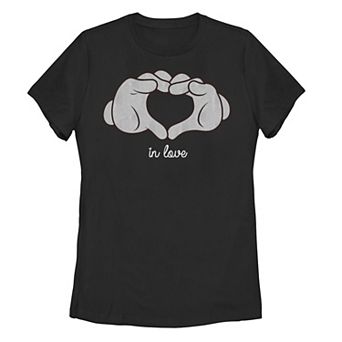 Disney's Mickey Mouse Juniors' Heart Hands In Love Graphic Tee