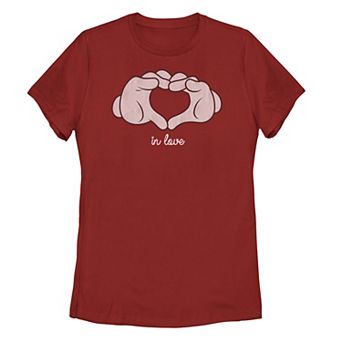 Disney's Mickey Mouse Juniors' Heart Hands In Love Graphic Tee