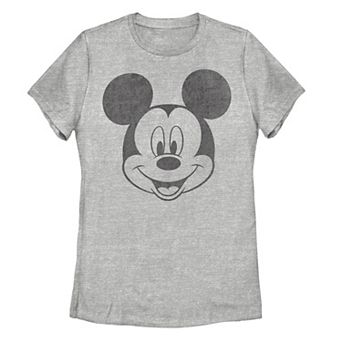 Disney's Mickey Mouse Juniors' Black and White Portrait Graphic Tee