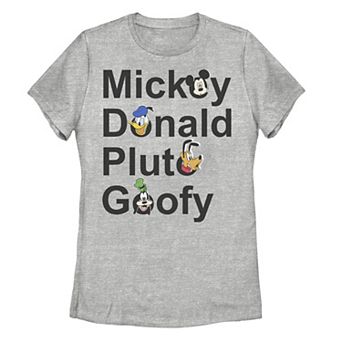 Disney's Mickey and Friends Juniors' Name Stack Graphic Tee