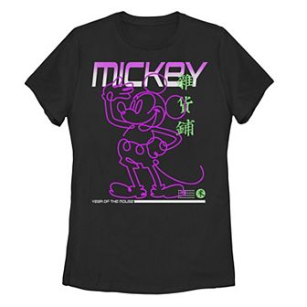 Disney's Mickey Mouse Juniors' Year Of The Mouse Neon Graphic Tee