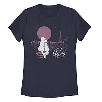 Disney's Aristocats Duchess And Thomas Juniors' Paris Graphic Tee