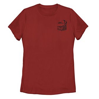 Disney's Alice In Wonderland Cheshire Cat Juniors' Left Chest Graphic Tee