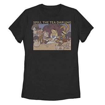 Disney's Alice In Wonderland Juniors' Group Shot Spill The Tea Darling Graphic Tee