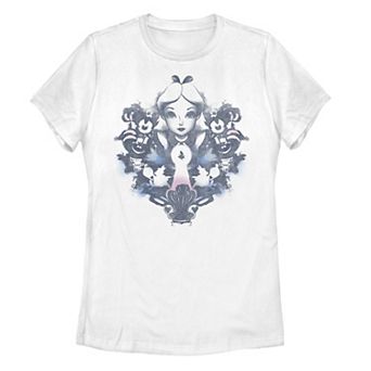 Disney's Alice In Wonderland Alice Juniors' Mirrored Watercolor Graphic Tee