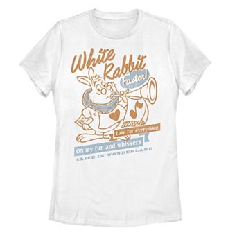 Disney's Alice In Wonderland Juniors' White Rabbit Graphic Tee