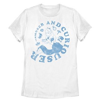 Juniors' Disney's Alice In Wonderland Curious Spiral Graphic Tee