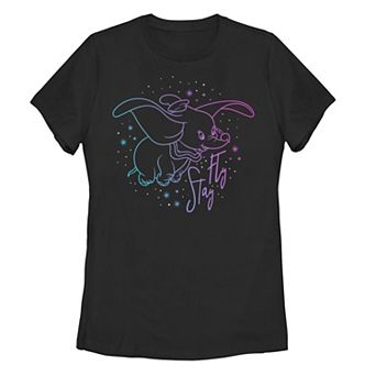 Juniors' Disney's Dumbo Neon Portrait Graphic Tee