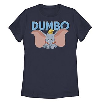 Juniors' Disney's Dumbo Bold Blue Name Graphic Tee